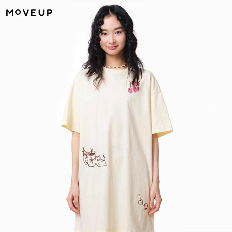 MOVEUP Short Sleeved Round Neck T-shirt 2026 Summer New Cotton Cartoon Cat Embroidered Top For Women Casual Loose Tees 3ELX10509
MOVEUP Short Sleeved Round Neck T-shirt 2026 Summer New Cotton Cartoon Cat Embroidered Top For Women Casual Loose Tees 3ELX10509