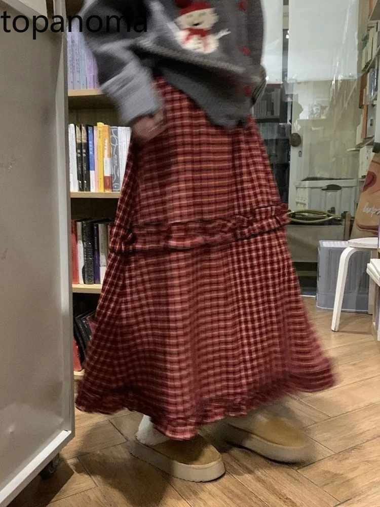 Topanoma Women Skirts Plaid Patchwork Ruffles Vintage Summer Fashion Stretch High Waist Elegant Sweet Long Skirt Female Casual
Topanoma Women Skirts Plaid Patchwork Ruffles Vintage Summer Fashion Stretch High Waist Elegant Sweet Long Skirt Female Casual