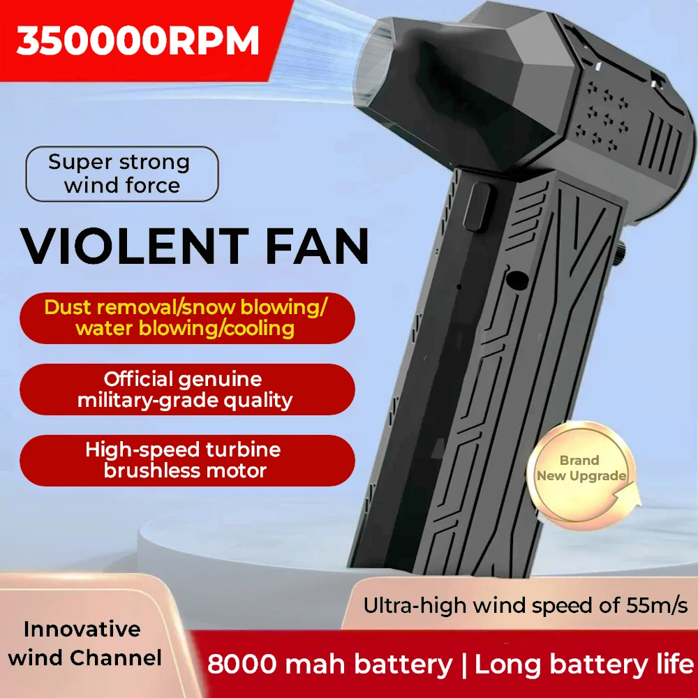 55M/S Blower Tool Car Accessories Turbo Jet Fan 3 Gears adjustable 350000RPM Portable Car Blowing Snow Electric Air Duster
55M/S Blower Tool Car Accessories Turbo Jet Fan 3 Gears adjustable 350000RPM Portable Car Blowing Snow Electric Air Duster