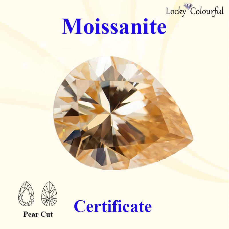 Moissanite Pear Shape VVS1 Natural Champagne Color Charms with GRA Certificate Beads for Diy Jewelry Making Pendant Materials
Moissanite Pear Shape VVS1 Natural Champagne Color Charms with GRA Certificate Beads for Diy Jewelry Making Pendant Materials