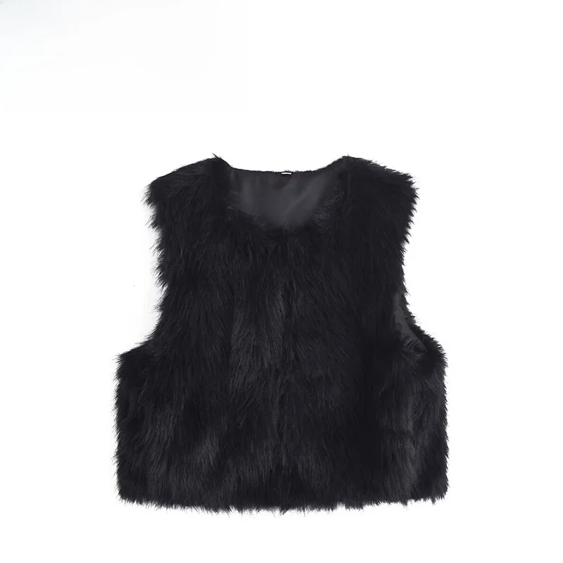 ZAR Autumn New Faionable mat Sle Artificial Fur Vest Women's Clothing round Ne Polyester Fiber Versatile
ZAR Autumn New Faionable mat Sle Artificial Fur Vest Women's Clothing round Ne Polyester Fiber Versatile