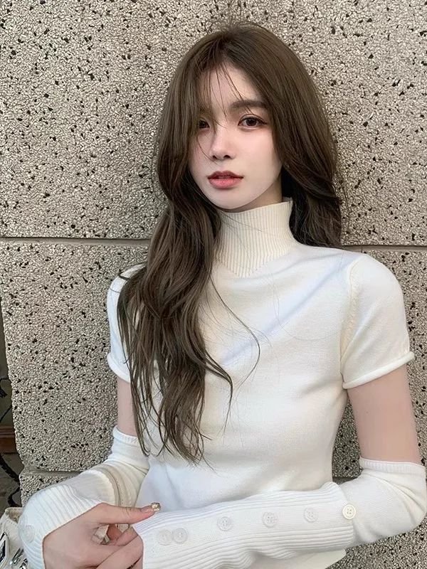 Slimming Effect Knitted High Collar Women's Sweater with Sleeve Covers Hong Kong Style Winter New Small Elegant INS Atmosphere
Slimming Effect Knitted High Collar Women's Sweater with Sleeve Covers Hong Kong Style Winter New Small Elegant INS Atmosphere