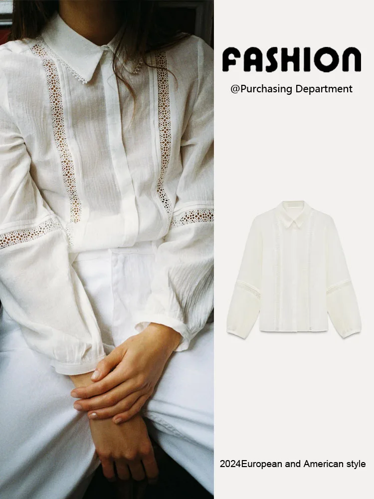 Spring New Arrival Women's Cotton Long Sve irt Simple Decorative Straight Lace Design Casual Sle Pure Color irt
Spring New Arrival Women's Cotton Long Sve irt Simple Decorative Straight Lace Design Casual Sle Pure Color irt