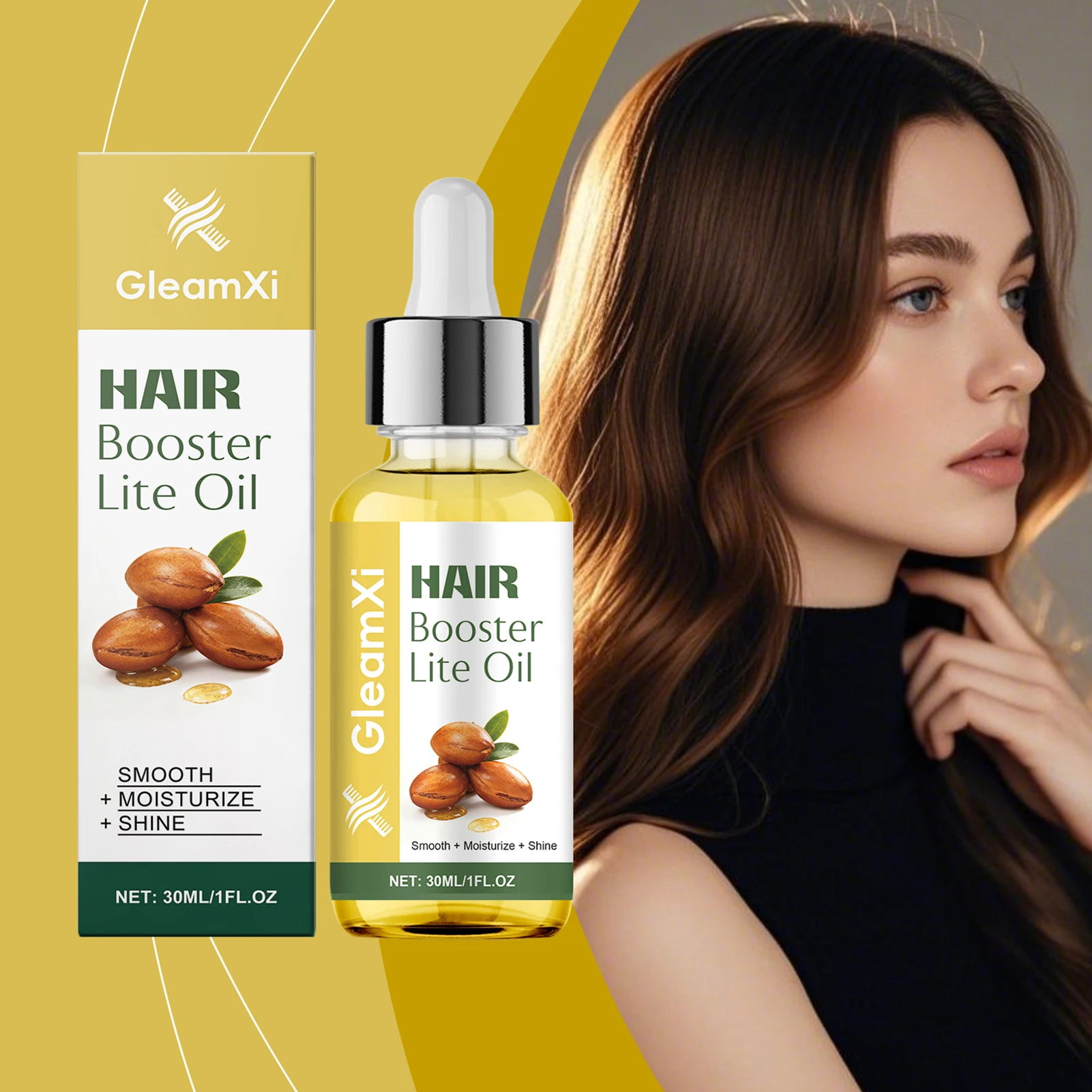 30ml Argan-Oil Hair Treatments Lightweight Hair Oil For Frizz Control Shine Non-Greasy Oil Serum For Hair Split End Repair
30ml Argan-Oil Hair Treatments Lightweight Hair Oil For Frizz Control Shine Non-Greasy Oil Serum For Hair Split End Repair