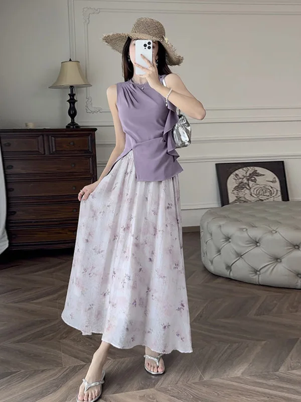 Женская рубашка в корейском стиле с асимметричным разрезом и плиссировкой, летняя новинка, без рукавов, с круглым вырезом, стандартной длины, цветная
Женская рубашка в корейском стиле с асимметричным разрезом и плиссировкой, летняя новинка, без рукавов, с круглым вырезом, стандартной длины, цветная