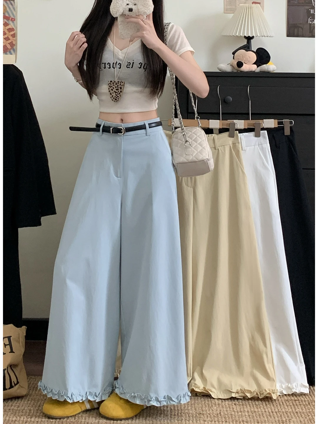 Loose Elastic Waist Casual Pants Korean Style Nine Points Pure Color Blue Women's Fashion Wood Grain Turn up Casual Trou...
Loose Elastic Waist Casual Pants Korean Style Nine Points Pure Color Blue Women's Fashion Wood Grain Turn up Casual Trou...