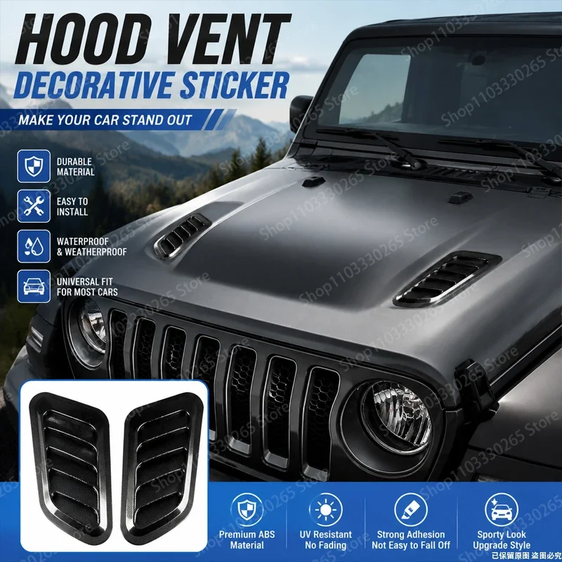 Sporty Car Hood Vent Sticker Set - Universal ABS Fake Air Flow Scoop, Waterproof Decal for Auto Exterior Modification
Sporty Car Hood Vent Sticker Set - Universal ABS Fake Air Flow Scoop, Waterproof Decal for Auto Exterior Modification