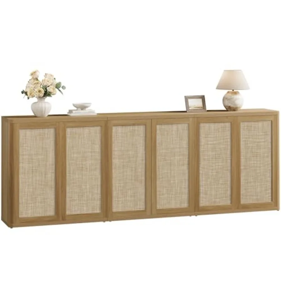 Rattan Sideboard Buffet Console Table - 95" Larger Modular Credenza Stand, 3 Pieces Boho Coffee Bar Cabinet with Storage and Ad
Rattan Sideboard Buffet Console Table - 95" Larger Modular Credenza Stand, 3 Pieces Boho Coffee Bar Cabinet with Storage and Ad