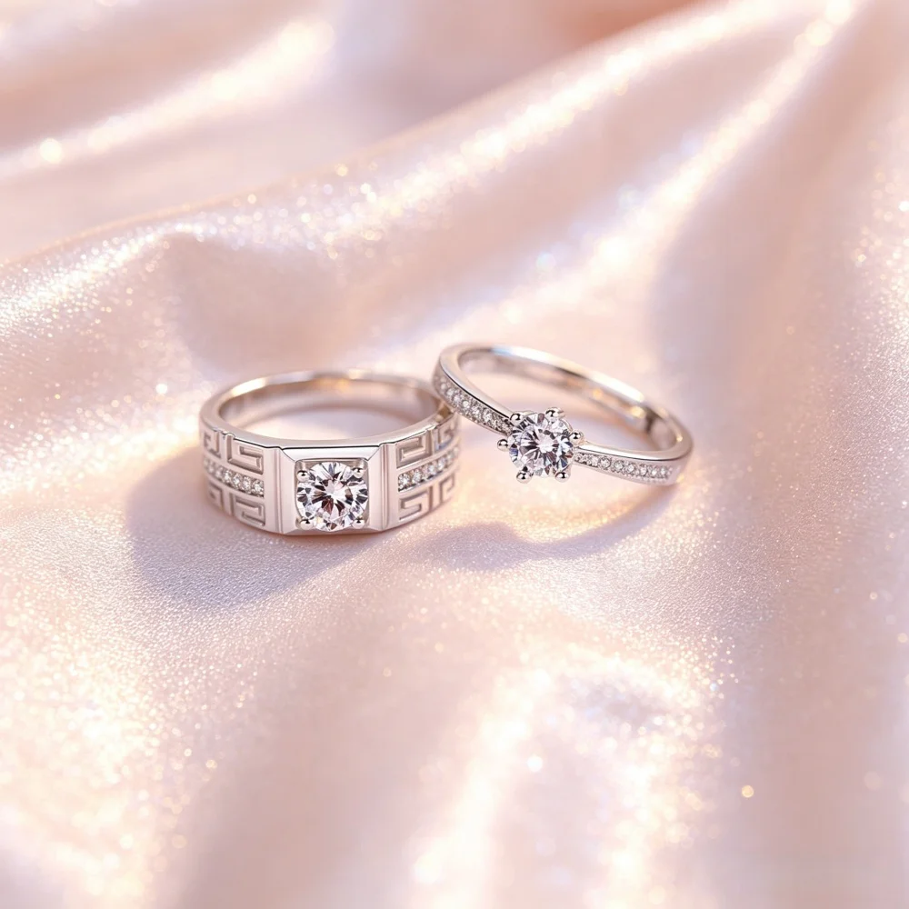 Classic Couple Rings Set 925 Sterling Silver Round Cut CZ Diamond Engagement Wedding Promise Rings for Men and Women Jewelry
Classic Couple Rings Set 925 Sterling Silver Round Cut CZ Diamond Engagement Wedding Promise Rings for Men and Women Jewelry