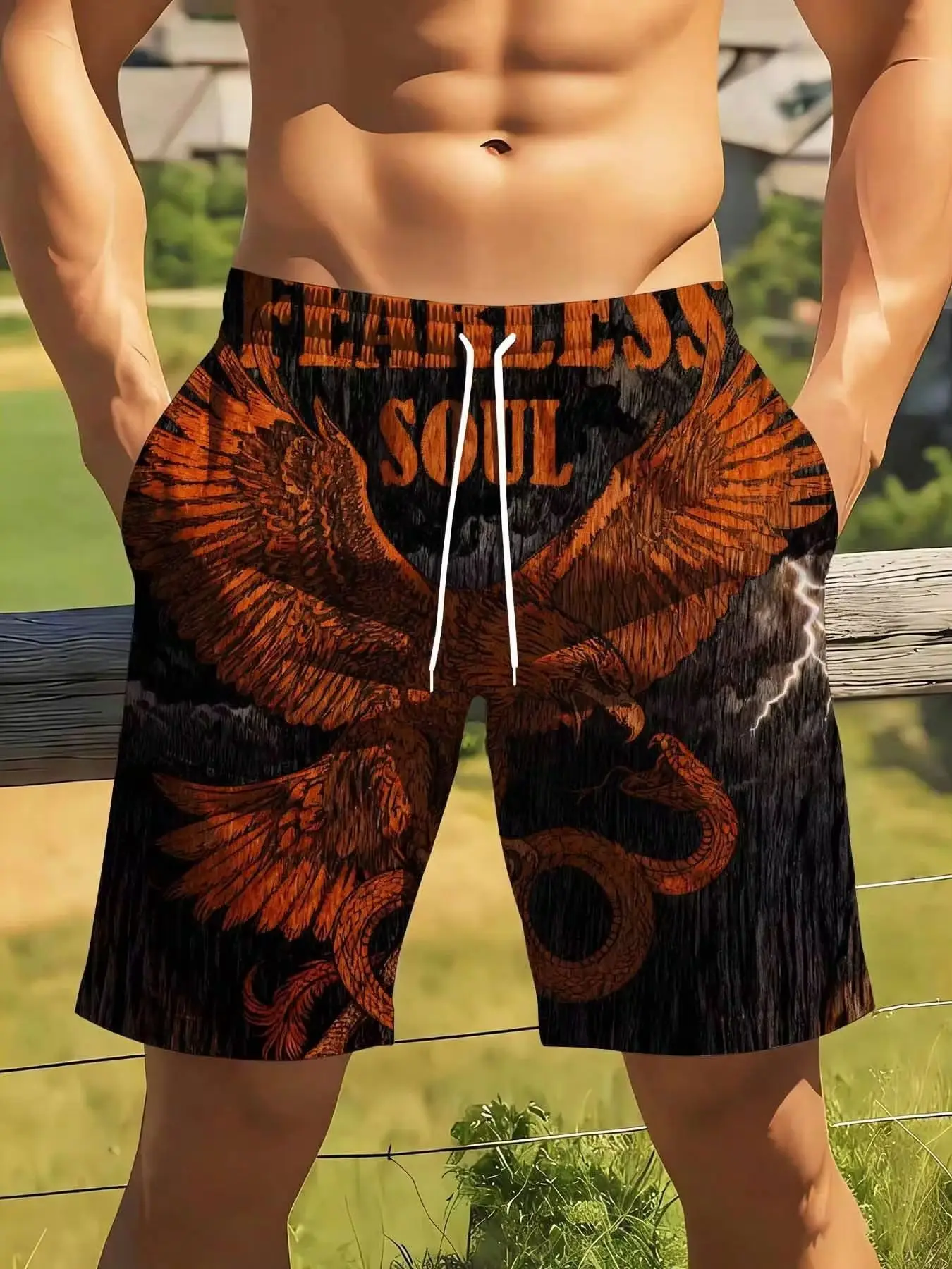 Phoenix Soul Design Men's Swim Trunks Big Size Suitable For Casual And Sports Wear Fire Eagle Pattern Beach Shorts For M
Phoenix Soul Design Men's Swim Trunks Big Size Suitable For Casual And Sports Wear Fire Eagle Pattern Beach Shorts For M
