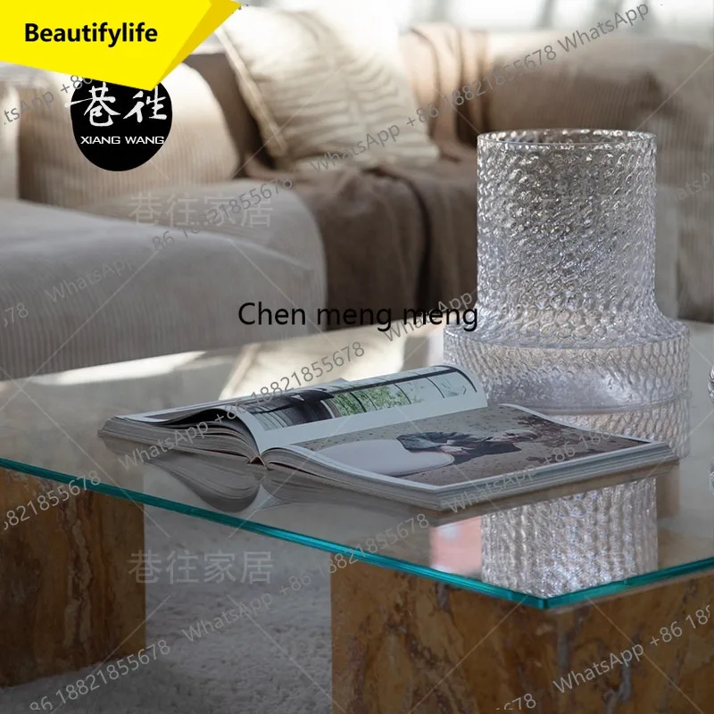 X188 Travertine glass coffee table medium and ancient natural stone small apartment living room high-end square coffee table
X188 Travertine glass coffee table medium and ancient natural stone small apartment living room high-end square coffee table