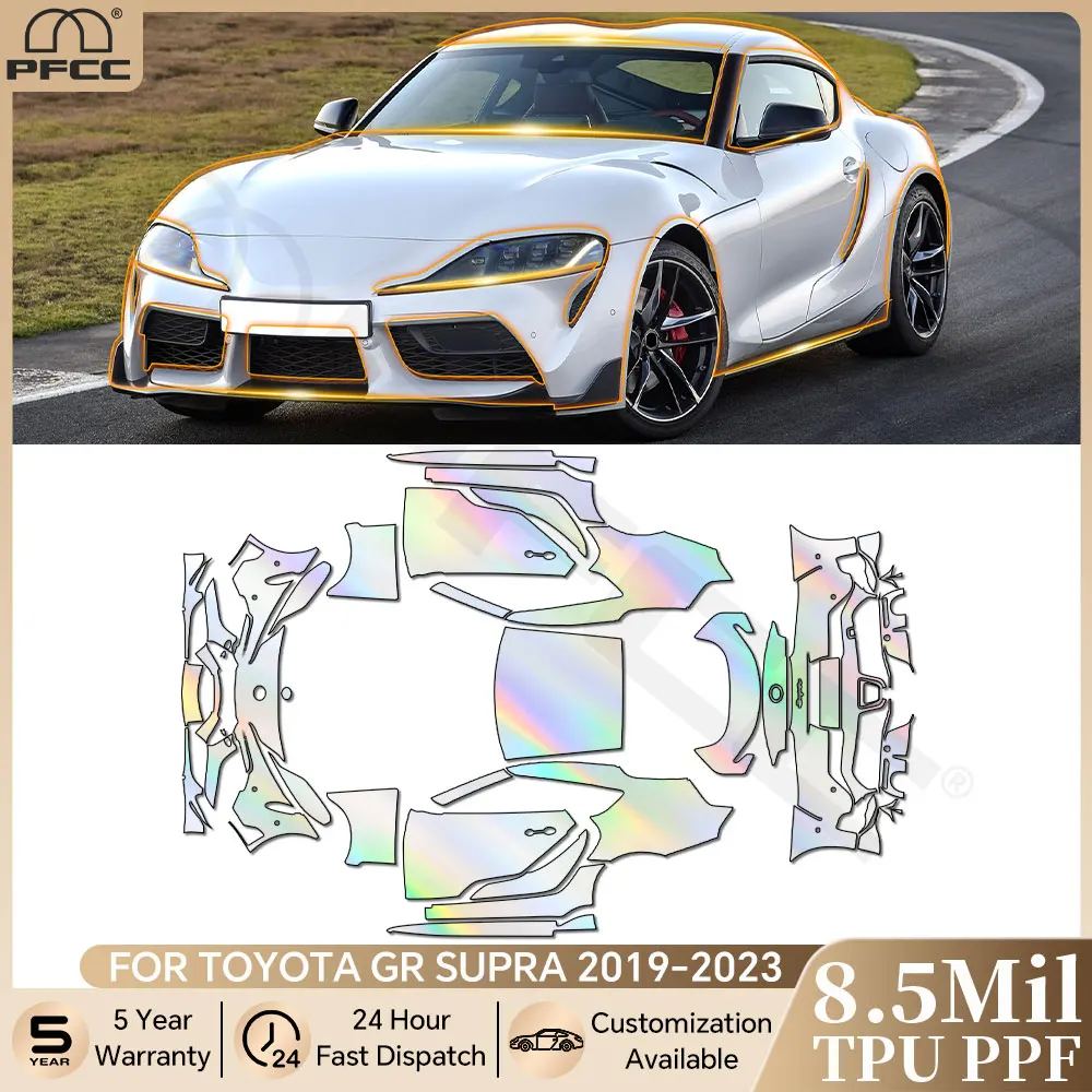 Для Toyota GR SUPRA 2019-2023 предварительно вырезанный бюстгальтер PPF 8,5 мил, защитная пленка для краски из ТПУ, прозрачный комплект для кузова автомобиля, устойчивый чехол
Для Toyota GR SUPRA 2019-2023 предварительно вырезанный бюстгальтер PPF 8,5 мил, защитная пленка для краски из ТПУ, прозрачный комплект для кузова автомобиля, устойчивый чехол