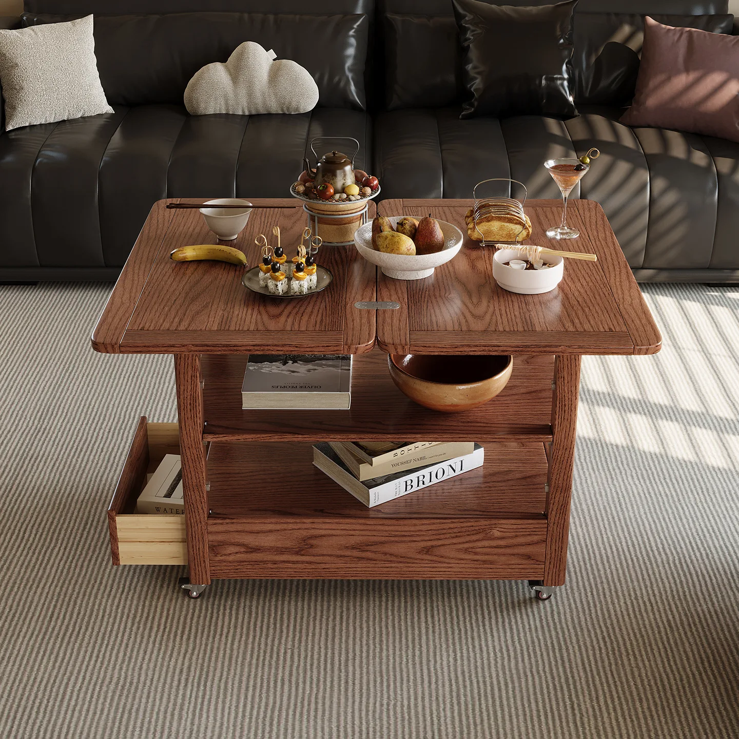 DSA walnut all solid wood edge few multi-functional mobile lifting coffee table small apartment living room folding sofa side
DSA walnut all solid wood edge few multi-functional mobile lifting coffee table small apartment living room folding sofa side