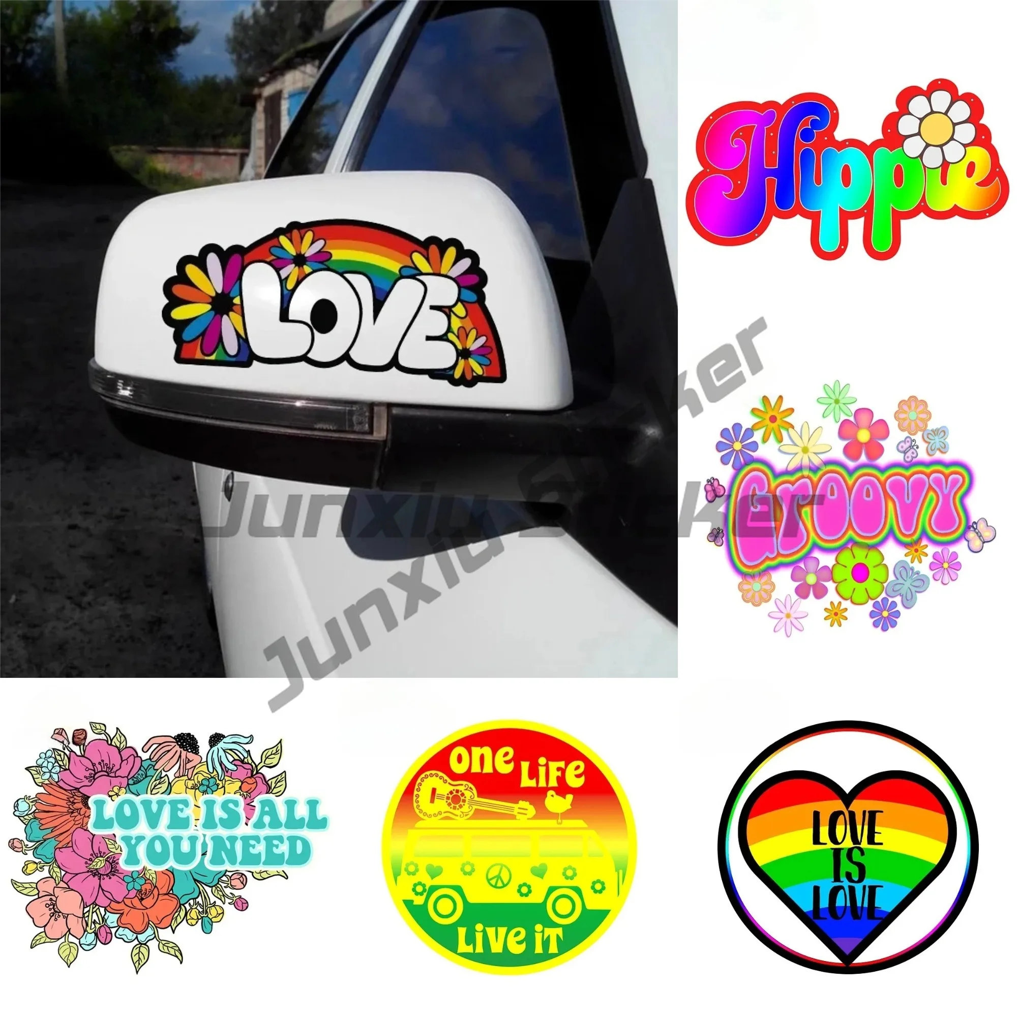 For Love Rainbow Flower Child Hippy Car Graphic Decal Car Accessories VAN GTR Decoration Stickers
For Love Rainbow Flower Child Hippy Car Graphic Decal Car Accessories VAN GTR Decoration Stickers