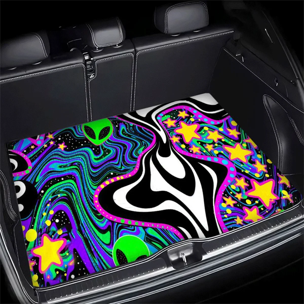 Psychedelic Neon Alien Star Swirl Print Car Trunk Mat Universal Waterproof Non Slip Trippy Space Style Auto Cargo Liner Pad
Psychedelic Neon Alien Star Swirl Print Car Trunk Mat Universal Waterproof Non Slip Trippy Space Style Auto Cargo Liner Pad