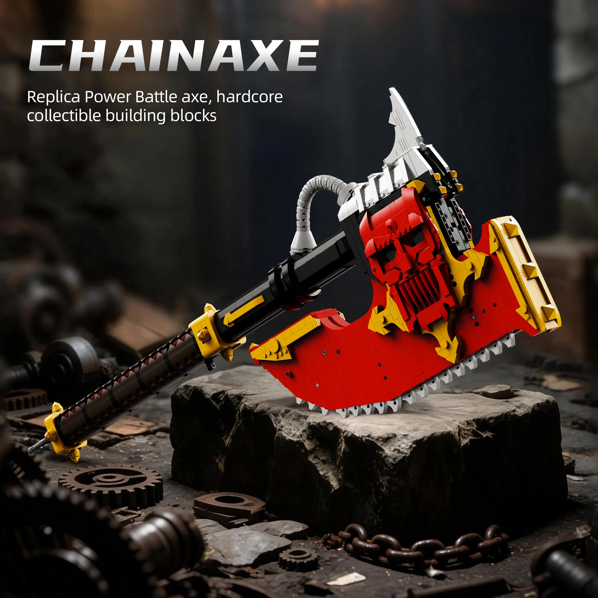 Wargame Orks Chain Choppa Building Blocks Set Red Skull Chainsaw Axe MOC War Game Collectible Toy holiday Gift Adult Fans
Wargame Orks Chain Choppa Building Blocks Set Red Skull Chainsaw Axe MOC War Game Collectible Toy holiday Gift Adult Fans