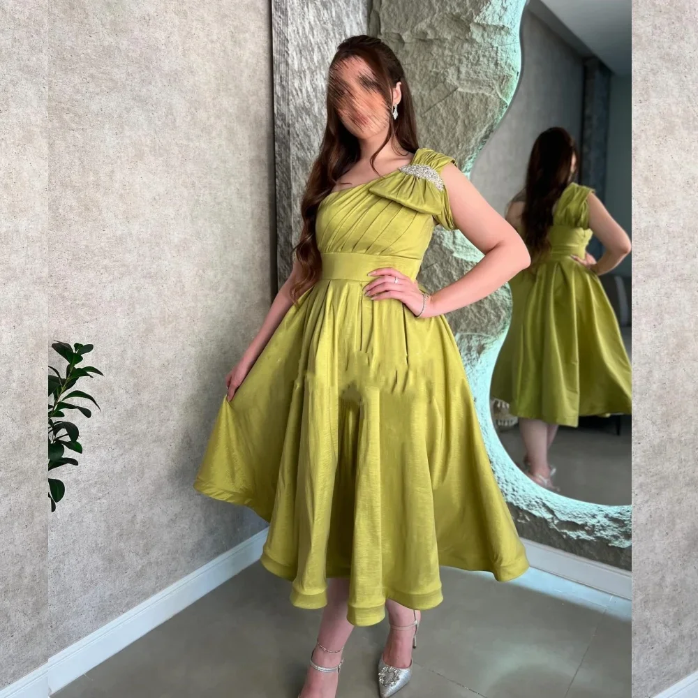 Customized Jersey Bow Rhinestone Engagement A-line One-shoulder Bespoke Occasion Gown Midi Dresses
Customized Jersey Bow Rhinestone Engagement A-line One-shoulder Bespoke Occasion Gown Midi Dresses