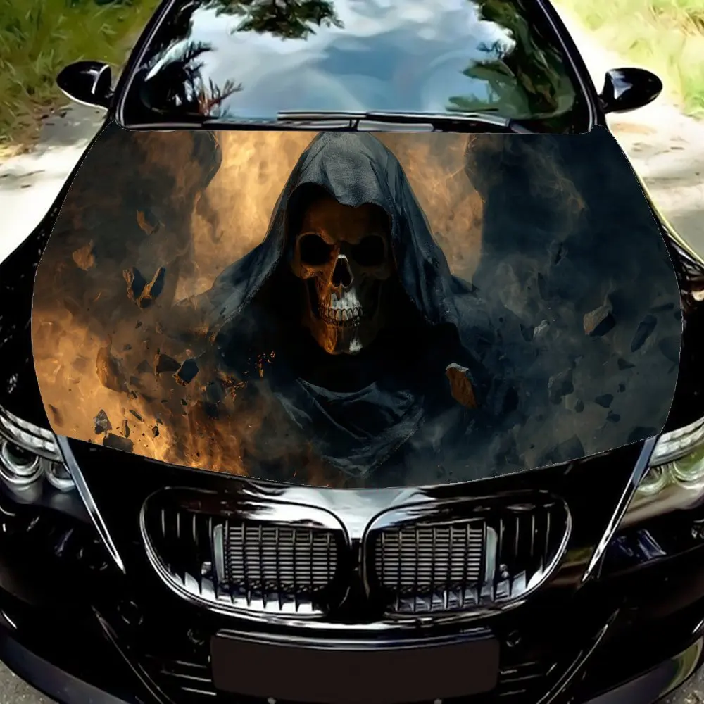 Gloomy Skull in Smoke PVC Car Vinyl Wraps, Self-Adhesive Waterproof Car Hood Decal Sticker, Car Decoration Protection Stickers f
Gloomy Skull in Smoke PVC Car Vinyl Wraps, Self-Adhesive Waterproof Car Hood Decal Sticker, Car Decoration Protection Stickers f