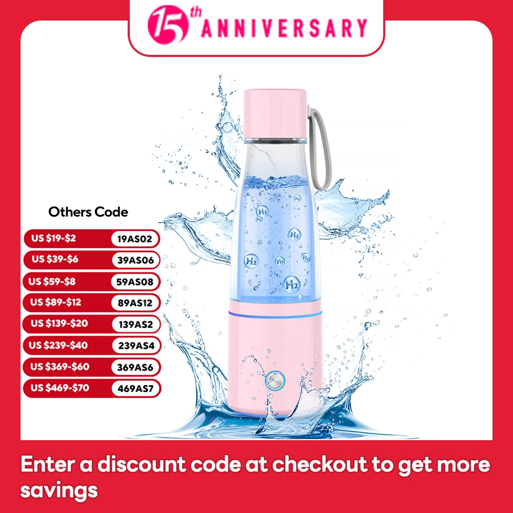 5000 PPB Hydrogen Water Bottle SPE Hydrogen Water Generator Portable Hydrogen Water Bottle Generator Machine Hydrogenated Water
5000 PPB Hydrogen Water Bottle SPE Hydrogen Water Generator Portable Hydrogen Water Bottle Generator Machine Hydrogenated Water