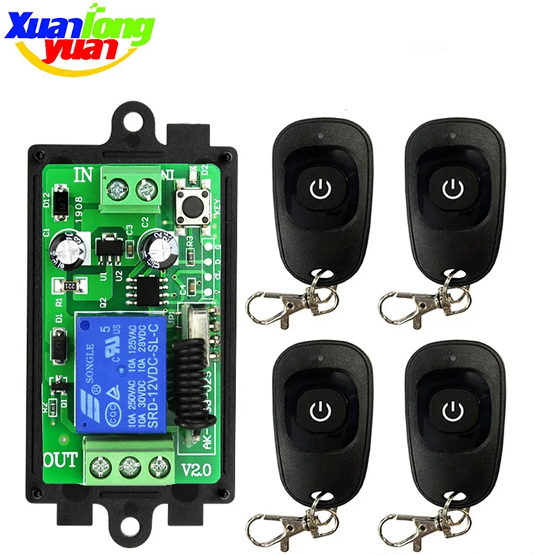 Smart Multiple DC 12V 24V 10A 433 MHz 1CH 1 CH 1 Channel Wireless Relay RF Remote Control Switch Receiver+Transmitter
Smart Multiple DC 12V 24V 10A 433 MHz 1CH 1 CH 1 Channel Wireless Relay RF Remote Control Switch Receiver+Transmitter