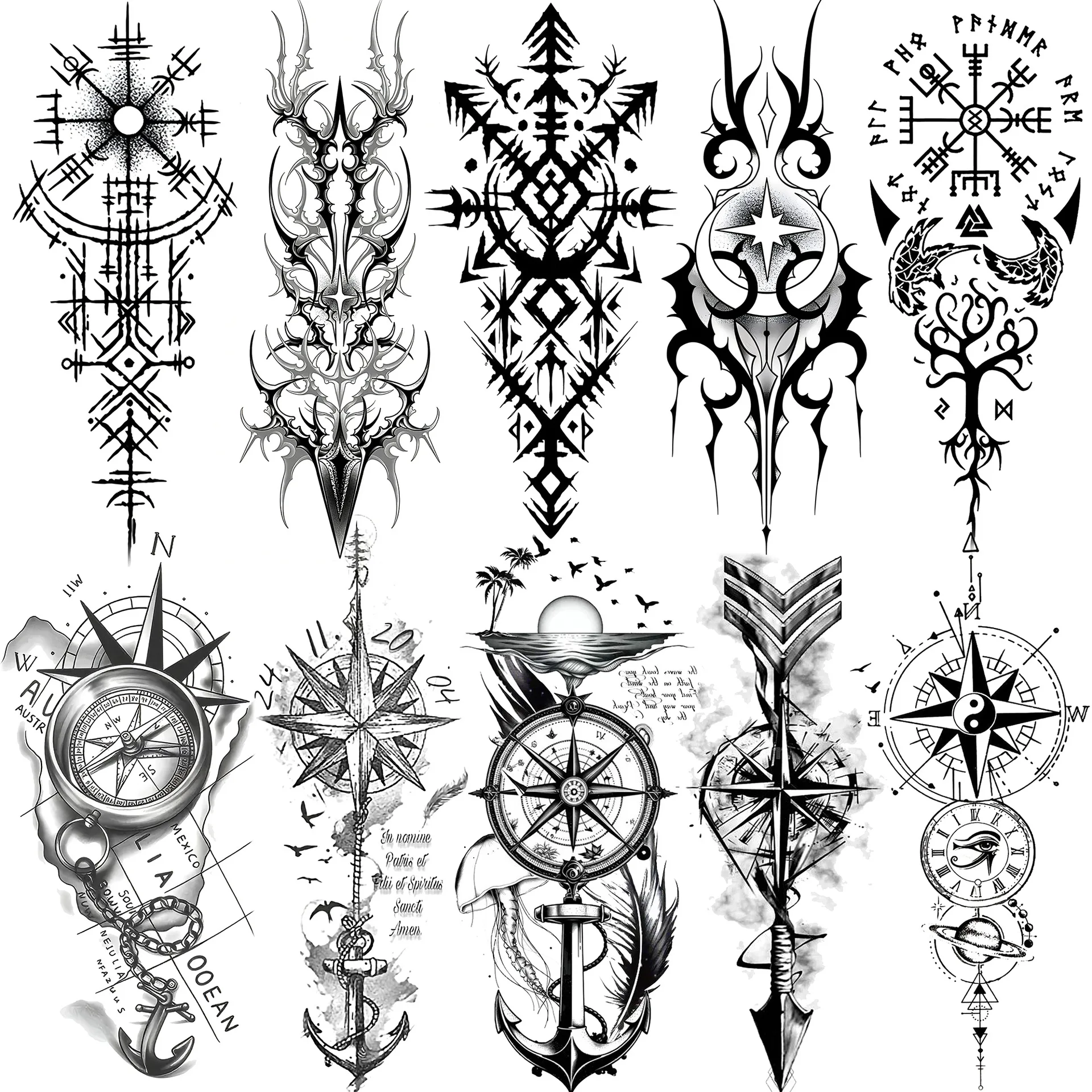 Black White Anchor Compass Water Transfer Tattoo Sticks Premium Non Toxic Waterproof Long Lasting for Hand Back Arm
Black White Anchor Compass Water Transfer Tattoo Sticks Premium Non Toxic Waterproof Long Lasting for Hand Back Arm