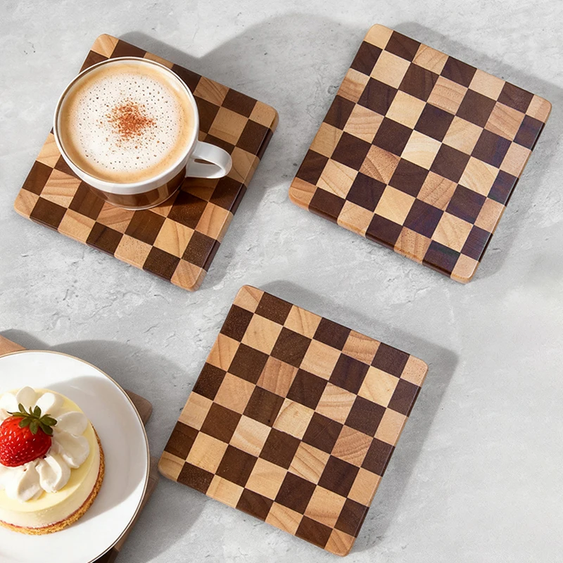 3Pcs Square Wooden Coaster Set Checkerboard Tea Coffee Cup Mats Checkered Coasters for Drinks Hot Cup Pad Home Table Accessories
3Pcs Square Wooden Coaster Set Checkerboard Tea Coffee Cup Mats Checkered Coasters for Drinks Hot Cup Pad Home Table Accessories