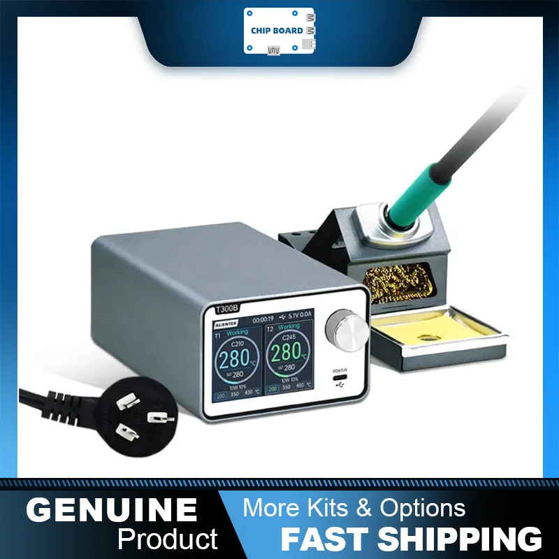 ALIENTEK T300 160W soldering station with 80–500°C range supports dual rework and T12/210/245/115 handles
ALIENTEK T300 160W soldering station with 80–500°C range supports dual rework and T12/210/245/115 handles