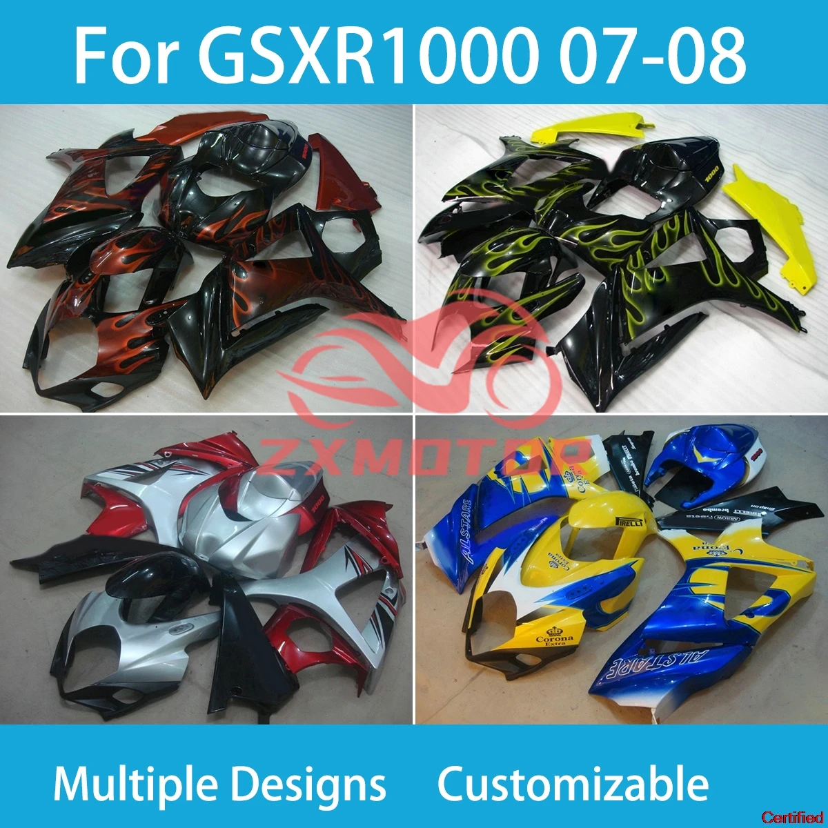 GSXR1000 2007 2008 Cool Fairings for SUZUKI K7 GSXR 1000 07 08 ABS Cowling Bodywork Kit Motorcycle Fairing
GSXR1000 2007 2008 Cool Fairings for SUZUKI K7 GSXR 1000 07 08 ABS Cowling Bodywork Kit Motorcycle Fairing