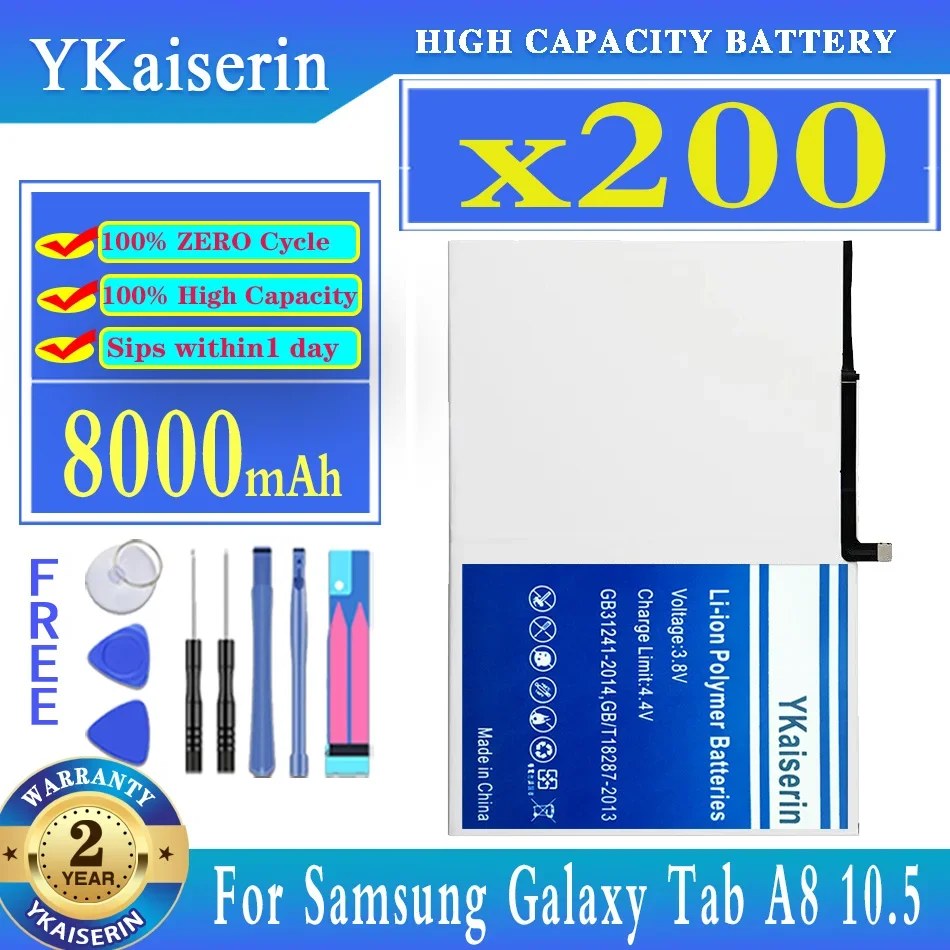 YKaiserin 8000mAh Replacement Battery x200 (HQ-6300NA) For Samsung Galaxy Tab A8 10.5 SM-X200 SM-X205
YKaiserin 8000mAh Replacement Battery x200 (HQ-6300NA) For Samsung Galaxy Tab A8 10.5 SM-X200 SM-X205
