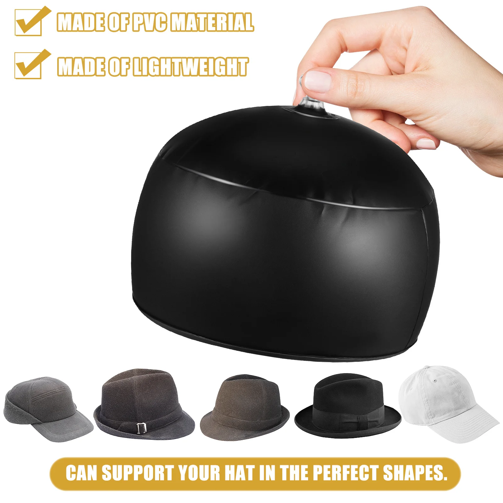 Hat Display Stand Dome Shape PVC Cap Holder Hat Support Tabletop Organizer Rack Storage Perfect for Home Shop Display