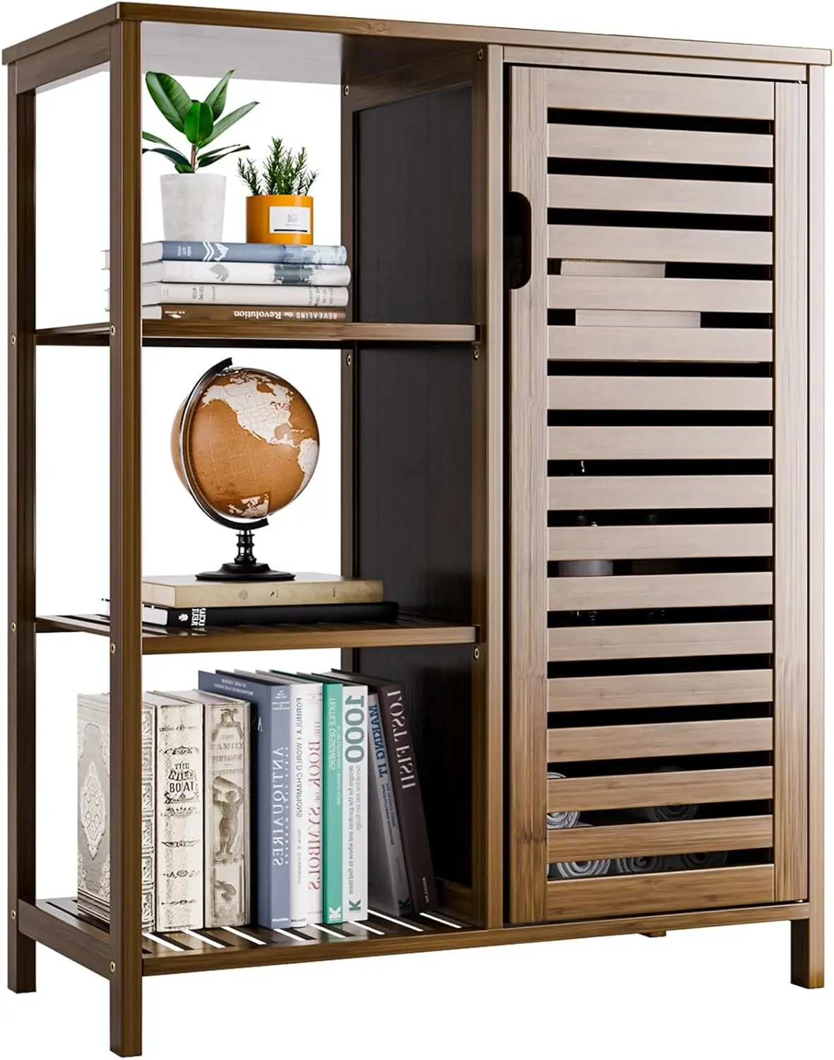 Cabinet Bamboo, Free Standing Floor Cabinet, Kitchen Cupboard Side Storage Organizer with Shutter Door and 3 Side Shelves
Cabinet Bamboo, Free Standing Floor Cabinet, Kitchen Cupboard Side Storage Organizer with Shutter Door and 3 Side Shelves