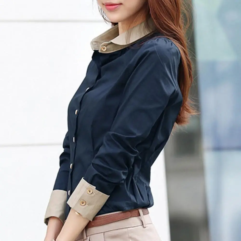 Office Lady Shirt Long Sleeve Turn Down Collar Waist Tight Shirt Buttons Blouse Top shirts for women fashion Dark Blue xxxl
Office Lady Shirt Long Sleeve Turn Down Collar Waist Tight Shirt Buttons Blouse Top shirts for women fashion Dark Blue xxxl