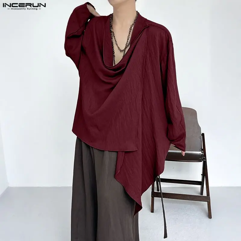 INCERUN Мужская рубашка сплошной цвет с лацканами и длинным рукавом повседневные рубашки нестандартной формы мужские с поясом на шнуровке уличная одежда плиссированная мужская одежда
INCERUN Мужская рубашка сплошной цвет с лацканами и длинным рукавом повседневные рубашки нестандартной формы мужские с поясом на шнуровке уличная одежда плиссированная мужская одежда