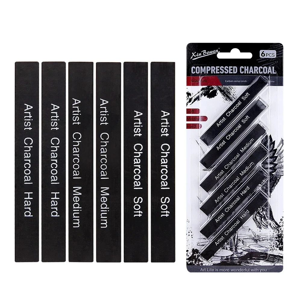 6pcs Sketch Charcoal Bars Set Soft Medium Hard Compressed Charcoal Sticks for Artists Students Sketching Drawing Art Supplies
6pcs Sketch Charcoal Bars Set Soft Medium Hard Compressed Charcoal Sticks for Artists Students Sketching Drawing Art Supplies