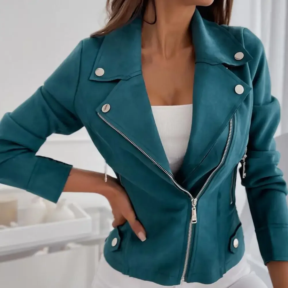 Faux Suede Women Jakcet Zipper Fly Lapel Buttons Motorcycle Jacket Leather Jacket Windproof High Street Biker Jacket Cardigan
Faux Suede Women Jakcet Zipper Fly Lapel Buttons Motorcycle Jacket Leather Jacket Windproof High Street Biker Jacket Cardigan