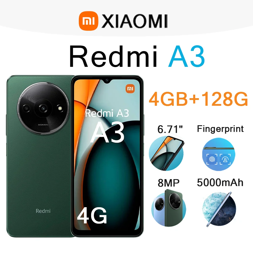 Xiaomi Redmi A3 Smartphone 6.71 Inch FHD+ 90Hz Screen 80MP Main Camera 5000mAh Large Capacity Battery Mobile Phone
Xiaomi Redmi A3 Smartphone 6.71 Inch FHD+ 90Hz Screen 80MP Main Camera 5000mAh Large Capacity Battery Mobile Phone