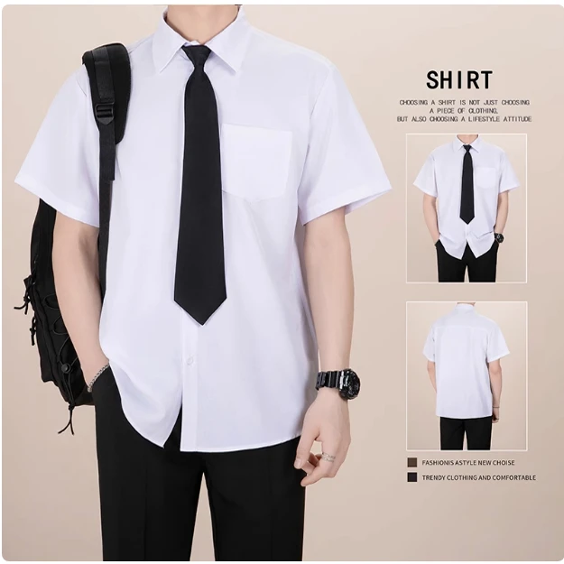 Basic Summer ort Sve White irt DK orm College Sle JK irt No Iron Loose Profional Men's irt Set Youth Faion
Basic Summer ort Sve White irt DK orm College Sle JK irt No Iron Loose Profional Men's irt Set Youth Faion