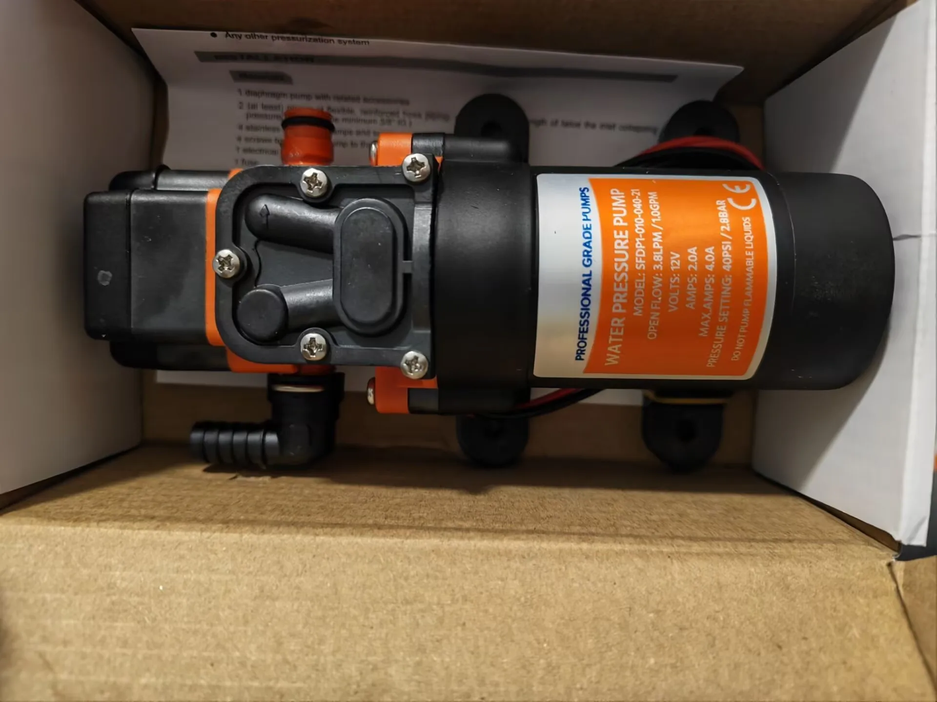 12V SFDP1-010-040-21 / 24V SFDP2-010-040-21 40 PSI Marine Diaphragm Pump for Showers Toilets
12V SFDP1-010-040-21 / 24V SFDP2-010-040-21 40 PSI Marine Diaphragm Pump for Showers Toilets