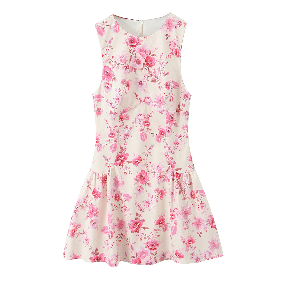 Women Summer Fashion Sleeveless Round Neck Floral Print Vacation A-Line Mini Dress Women Casual Pocket Back Zipper Dress
Women Summer Fashion Sleeveless Round Neck Floral Print Vacation A-Line Mini Dress Women Casual Pocket Back Zipper Dress