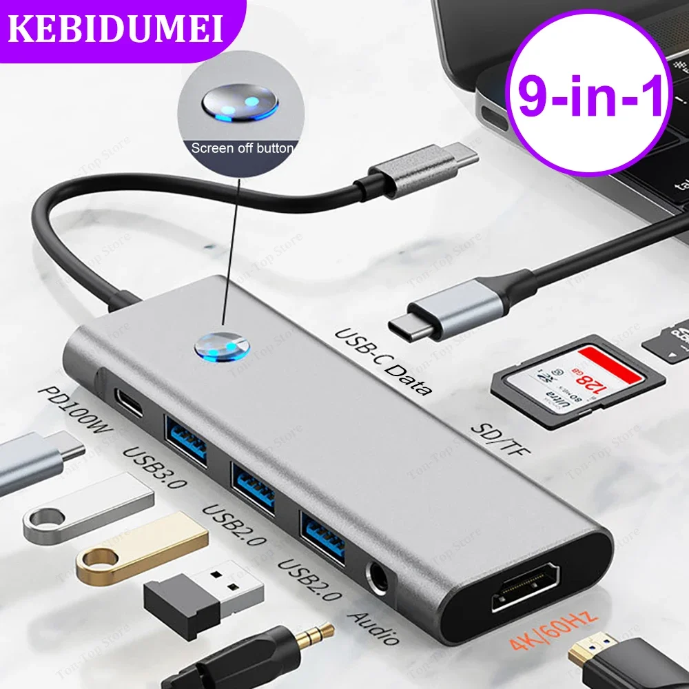 Док-станция 9-в-1 USB C TYPE-C HUB к HDMI 4K 60 Гц с кнопкой выключения экрана USB 3.0 HUB 5 Гбит/с 100 Вт Быстрая зарядка для MacBook
Док-станция 9-в-1 USB C TYPE-C HUB к HDMI 4K 60 Гц с кнопкой выключения экрана USB 3.0 HUB 5 Гбит/с 100 Вт Быстрая зарядка для MacBook