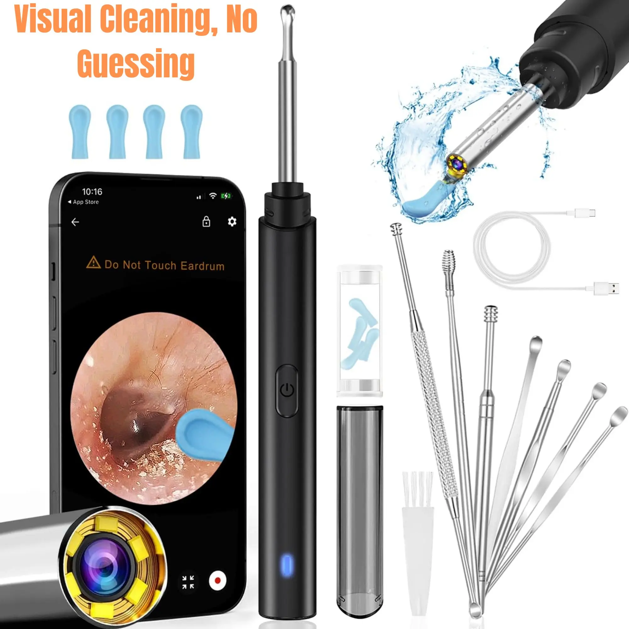 Ear Wax Remover with 1296P HD Otoscope, 6 LED Lights, Safe for Adults & Kids, Perfect for Family Use – Visual Ear Wax Remover
Ear Wax Remover with 1296P HD Otoscope, 6 LED Lights, Safe for Adults & Kids, Perfect for Family Use – Visual Ear Wax Remover