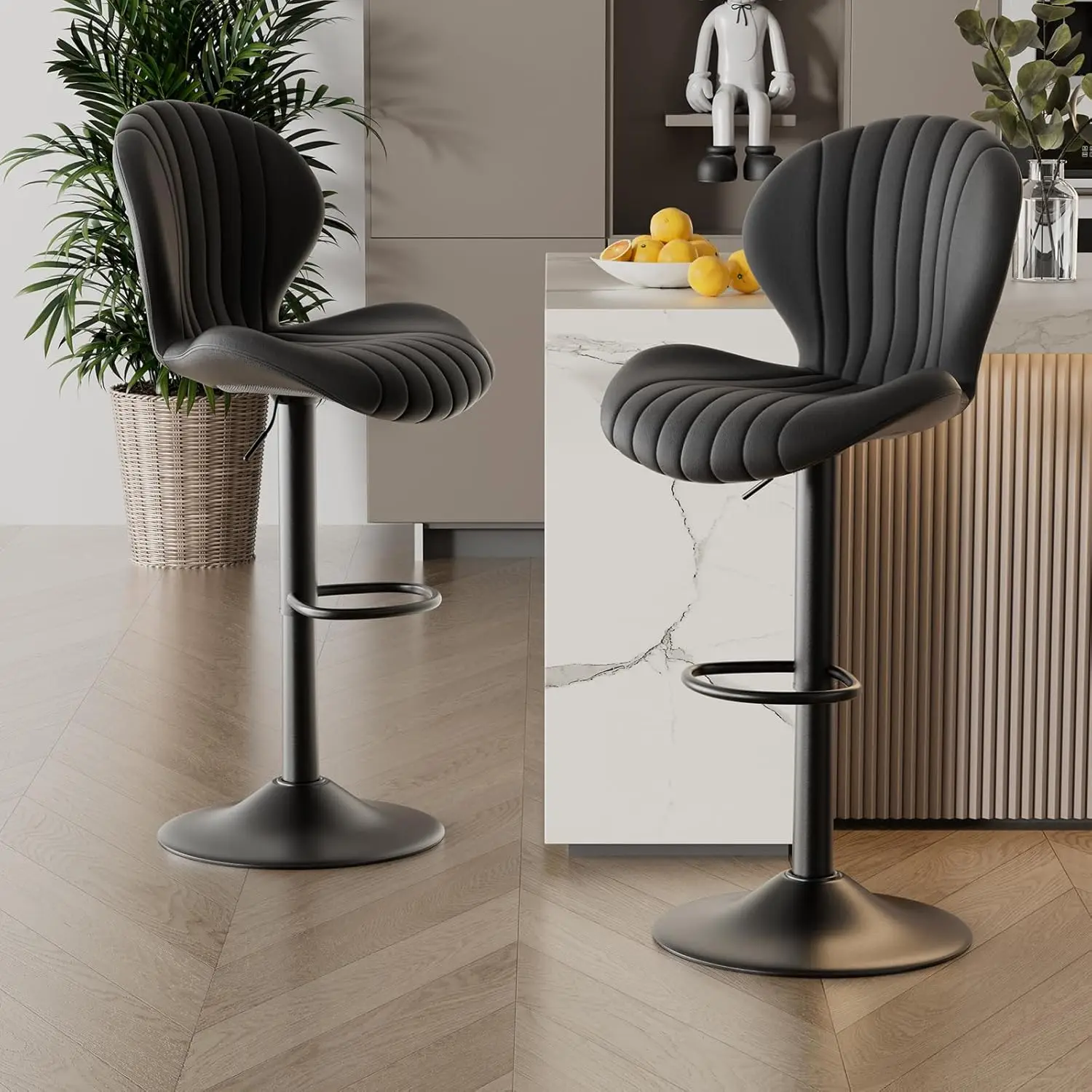 Modern Bar Stools Set Of 2,Adjustable Swivel Barstools,Counter Height Stool Chair With High Backrest For Dining Room, 
Modern Bar Stools Set Of 2,Adjustable Swivel Barstools,Counter Height Stool Chair With High Backrest For Dining Room,