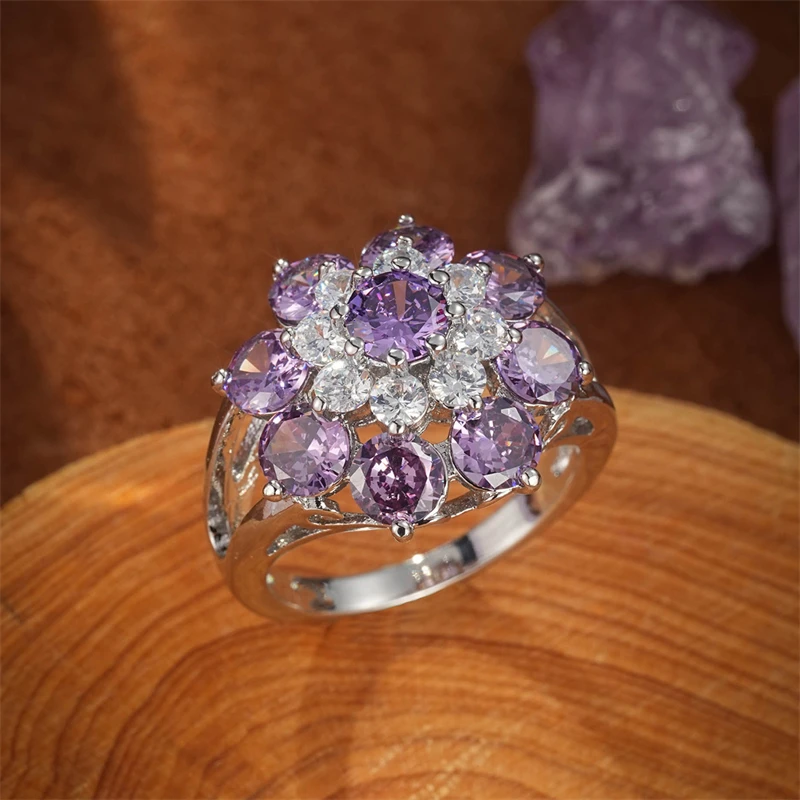 Bridal Wedding Engagement Jewelry Stainless Steel Ring Fashion Personality Purple Zircon Ring for Women Accessories Wholesale
Bridal Wedding Engagement Jewelry Stainless Steel Ring Fashion Personality Purple Zircon Ring for Women Accessories Wholesale