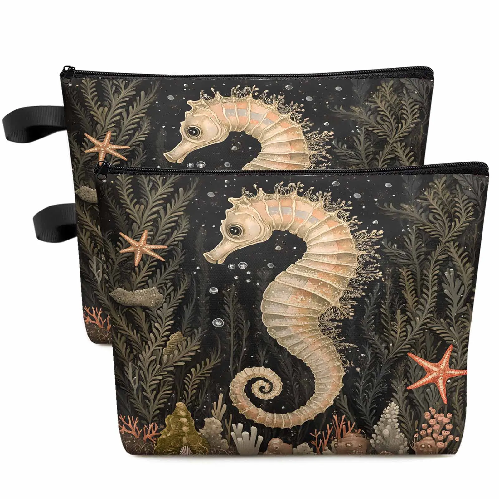 Retro Seabed Seahorse Large Capacity Travel Cosmetic Bag Portable Makeup Storage Pouch Women Waterproof Pencil Case
Retro Seabed Seahorse Large Capacity Travel Cosmetic Bag Portable Makeup Storage Pouch Women Waterproof Pencil Case