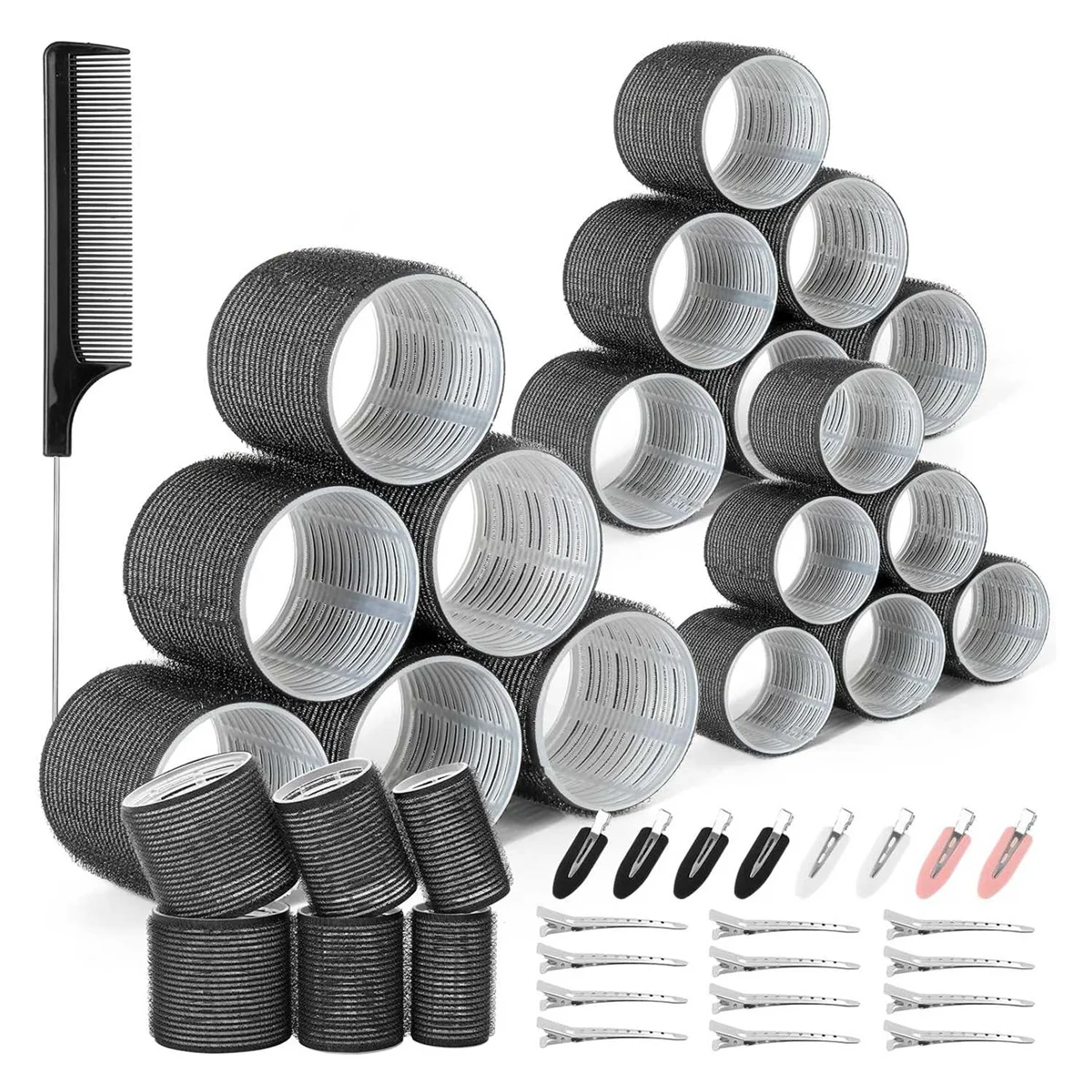 A71P 43PCS Hair Curlers Rollers with Clips Hair Roller with 3 Sizes , Jumbo Hair Roller with 12Duckbill Clips Hair Rollers
A71P 43PCS Hair Curlers Rollers with Clips Hair Roller with 3 Sizes , Jumbo Hair Roller with 12Duckbill Clips Hair Rollers
