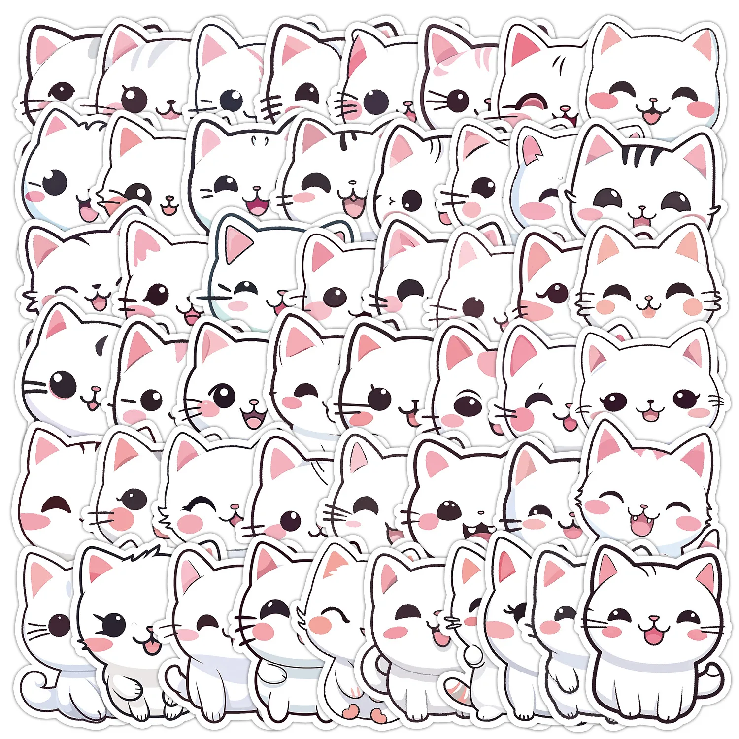 50Pcs Cute Little White Cat Series Stickers Suitcase Phone Case Water Bottle Waterproof Decoration Diy Sticker Packs
50Pcs Cute Little White Cat Series Stickers Suitcase Phone Case Water Bottle Waterproof Decoration Diy Sticker Packs