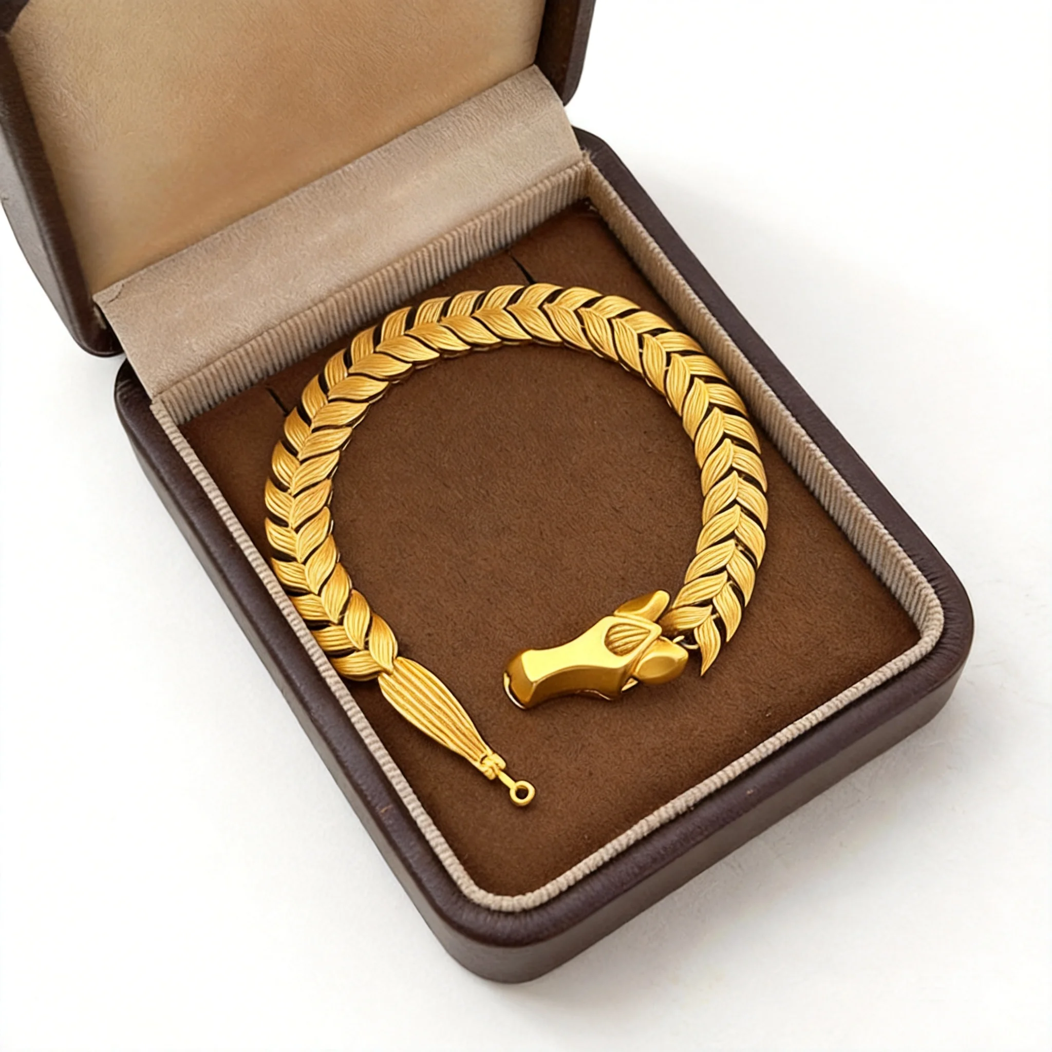 Chinese Style Unisex Lucky Auspicious Golden Horse Head Brushed Wheat Ear Woven Bracelet Wealth Attracting Good Luck Jewelry For
Chinese Style Unisex Lucky Auspicious Golden Horse Head Brushed Wheat Ear Woven Bracelet Wealth Attracting Good Luck Jewelry For