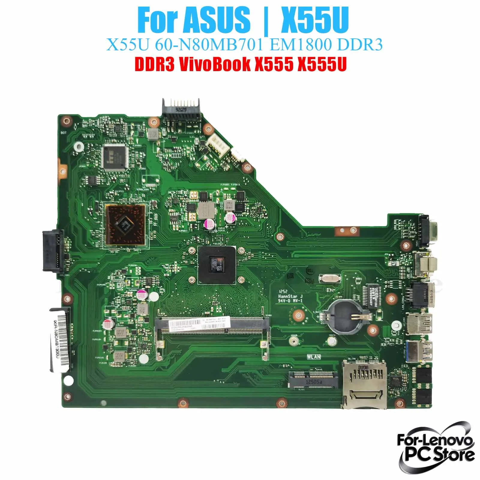 X55U For ASUS VivoBook X555 X555U X55U 60-N80MB701 Notebook Motherboard 100% Tested Laptop Mainboard
X55U For ASUS VivoBook X555 X555U X55U 60-N80MB701 Notebook Motherboard 100% Tested Laptop Mainboard