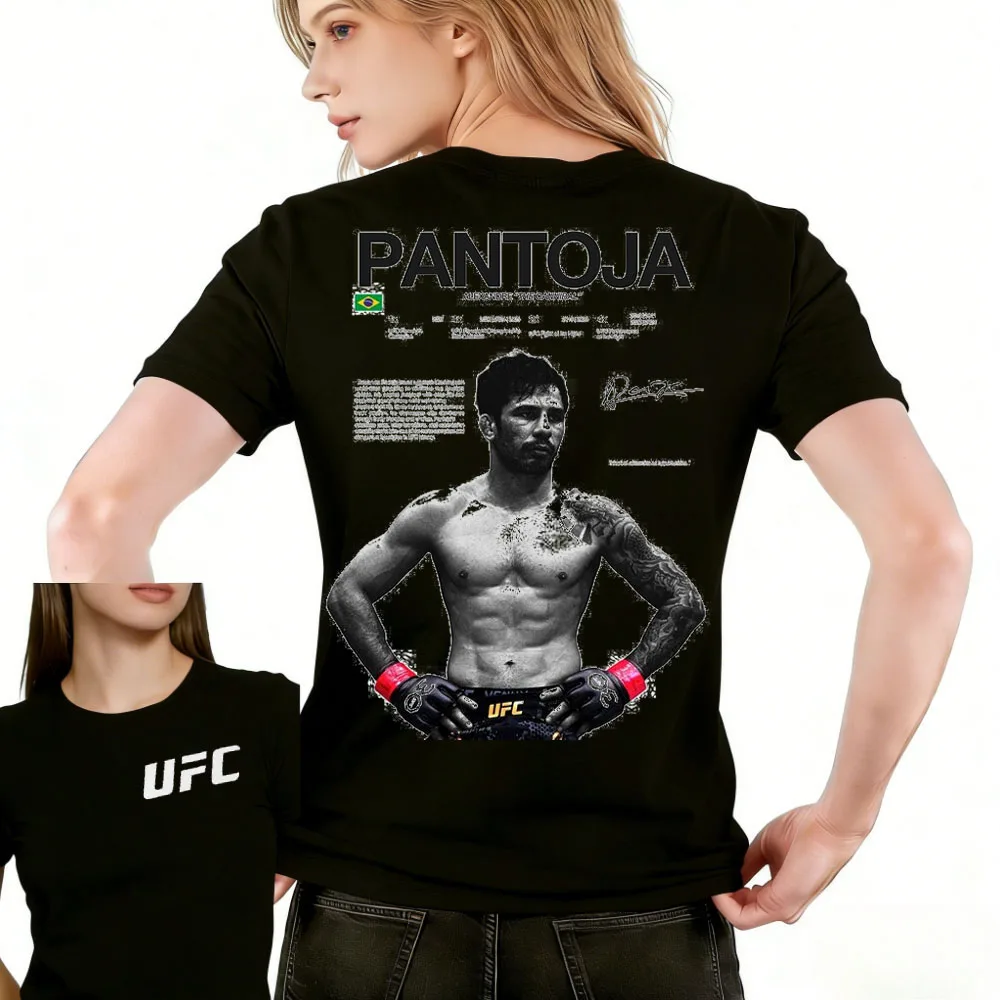 Лето 2026, футболка с плакатом UFC PANTOJA, женская спортивная хлопковая футболка с короткими рукавами, свободная рубашка для отдыха и фитнеса, унисекс
Лето 2026, футболка с плакатом UFC PANTOJA, женская спортивная хлопковая футболка с короткими рукавами, свободная рубашка для отдыха и фитнеса, унисекс