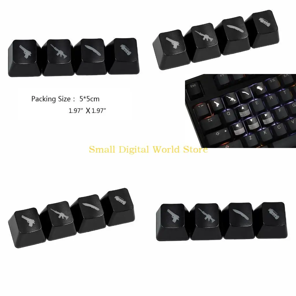 77UB DIY ABS Backlit WASD Direction Keys Personality Translucent for Key Caps for Mechanical Keyboard OEM R4 Height CF Keycap
